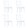 Cadeiras de Jantar 4 pcs Seringueira Maciça Branco