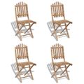 Cadeiras de Exterior Dobráveis Bambu 4 pcs