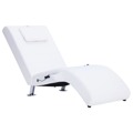 Chaise Longue de Massagem C/ Almofada Couro Artificial Branco