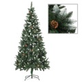 Árvore de Natal com Pinhas e Brilho Branco 210 cm