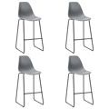 Cadeiras de Bar 4 pcs Plástico Cinzento