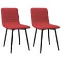 Cadeiras de Jantar 2 pcs Tecido Vermelho Tinto