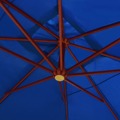 Guarda-sol Suspenso com Mastro de Madeira 400x300 cm Azul