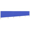 Para-vento com 5 Painéis em Tecido 600x120 cm Azul-ciano