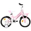 Bicicleta Criança C/ Plataforma Frontal Roda 14" Branco/rosa