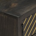 Mesa de Centro 90x50x35 cm Maciça Preto e Dourado