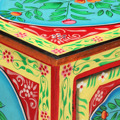 Mesa de Cabeceira Pintada à Mão 40x30x50 cm Mangueira Maciça