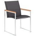 Cadeiras de Jardim 2 pcs Textilene e Aço Inoxidável Cinzento