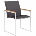Cadeiras de Jardim 4 pcs Textilene e Aço Inoxidável Cinzento