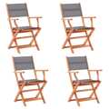 Cadeiras Jardim Dobráveis 4pcs Eucalipto Maciço/textilene Cinza