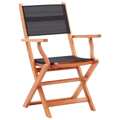 Cadeiras Jardim Dobráveis 2pcs Eucalipto Maciço/textilene Preto