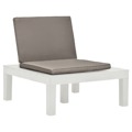 Cadeiras de Jardim com Almofadões 2 pcs Plástico Branco