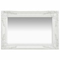 Espelho de Parede Estilo Barroco 60x40 cm Branco