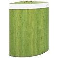 Cesto de Canto para Roupa Suja 60 L Bambu Verde