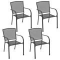Cadeiras de Jardim Design Rede 4 pcs Aço Antracite