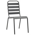 Cadeiras de Jardim Design Ripado 4 pcs Aço Cinzento-escuro