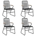 Cadeiras de Jardim 4 pcs 58x59x85,5 cm Vime de Pvc Preto