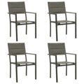 Cadeiras de Jardim 4 pcs Textilene e Aço Cinzento/antracite