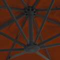 Guarda-sol Cantilever C/ Poste de Alumínio 300x300 cm Terracota