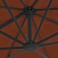 Guarda-sol Cantilever Com Poste de Alumínio 400x300 cm Terracota