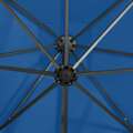 Guarda-sol Cantilever C/ Poste e Luzes LED 250 cm Azul-ciano