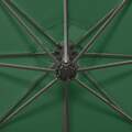 Guarda-sol Cantilever C/ Poste e Luzes LED 300 cm Verde