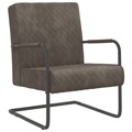 Cadeira Cantilever Veludo Cinzento-claro