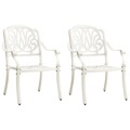 Cadeiras de Jardim 2 pcs Alumínio Fundido Branco