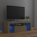Móvel de Tv com Luzes LED 120x35x40 cm Carvalho Sonoma