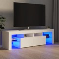 Móvel de Tv com Luzes LED 140x35x40 cm Branco