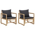 Cadeiras de Jardim C/ Almofadões 2 pcs Bambu