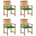 Cadeiras de Realizador com Almofadões 4 pcs Acácia Maciça