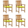 Cadeiras de Realizador com Almofadões 4 pcs Acácia Maciça