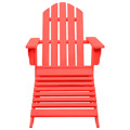 Cadeira de Jardim Adirondack C/ Otomano Abeto Maciço Vermelho