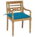 Cadeiras Batávia C/ Almofadões Azul-claro 2 pcs Teca Maciça