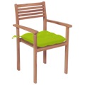 Cadeiras Jardim C/ Almofadões Verde Brilhante 2 pcs Teca Maciça