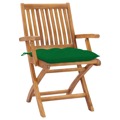 Cadeiras de Jardim C/ Almofadões Verde 2 pcs Teca Maciça