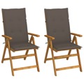 Cadeiras Jardim Reclináveis C/ Almofadões 2 pcs Acácia Maciça
