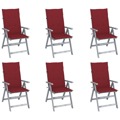 Cadeiras Jardim Reclináveis C/ Almofadões 6 pcs Acácia Maciça