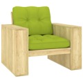 Cadeira de Jardim + Almofadões Verde Brilhante Pinho Impregnado