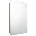 Armário Espelhado Casa de Banho LED 60x11x80 cm Branco/carvalho