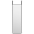 Espelho para Porta 30x100 cm Vidro e Alumínio Preto