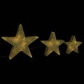 Estrelas de Natal com Luzes LED 3 pcs Ext./int. Arame Dourado