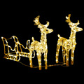 Decoração de Natal Renas/trenó 160 Luzes LED 130 cm Acrílico