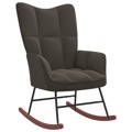 Cadeira de Baloiço Veludo Cinzento-escuro