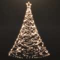 Árvore de Natal C/ Poste Metal 1400 Luzes LED 5 M Branco Quente