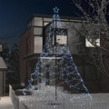 Árvore de Natal C/ Poste Metal 1400 Luzes LED 5 M Branco Frio