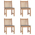 Cadeiras de Jardim C/ Almofadões 4 pcs Madeira de Teca Maciça
