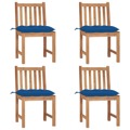 Cadeiras de Jardim C/ Almofadões 4 pcs Madeira de Teca Maciça