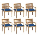 Cadeiras Batávia com Almofadões 6 pcs Madeira de Teca Maciça